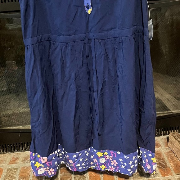 Women ModCloth NWT Floral Trim Drawstring Retro Dress Large - Picture 6 of 7